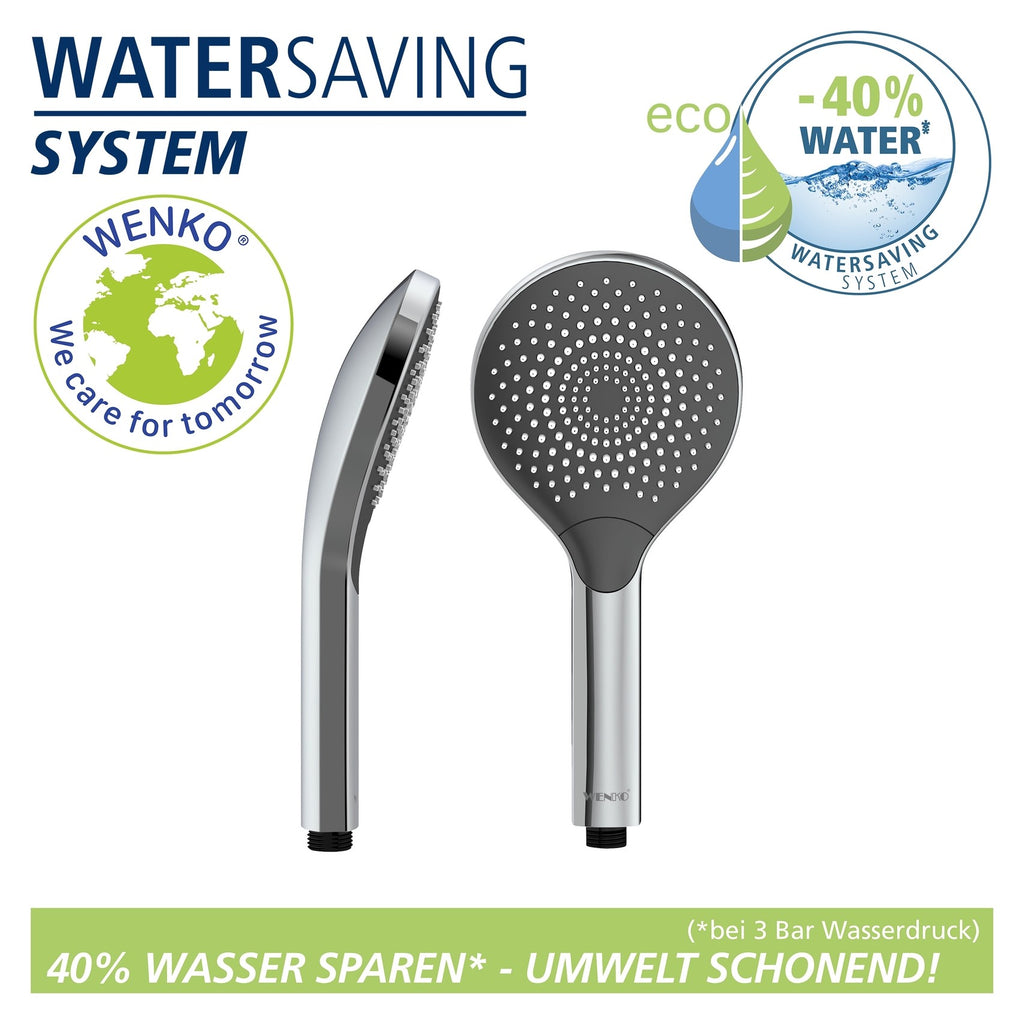 Wenko Duschkopf Watersaving Chrom, Ø 12 cm