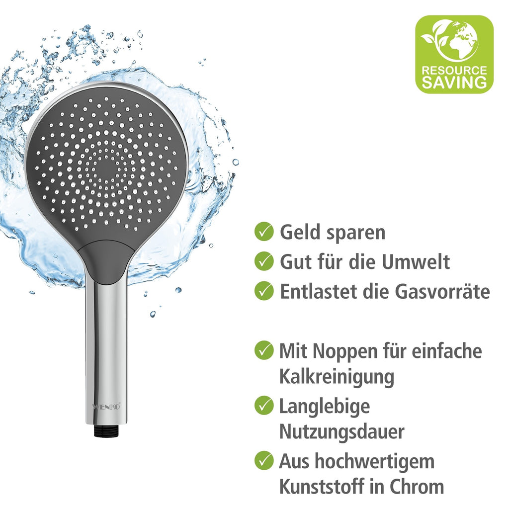 Wenko Duschkopf Watersaving Chrom, Ø 12 cm