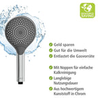 Wenko Duschkopf Watersaving Chrom, Ø 12 cm
