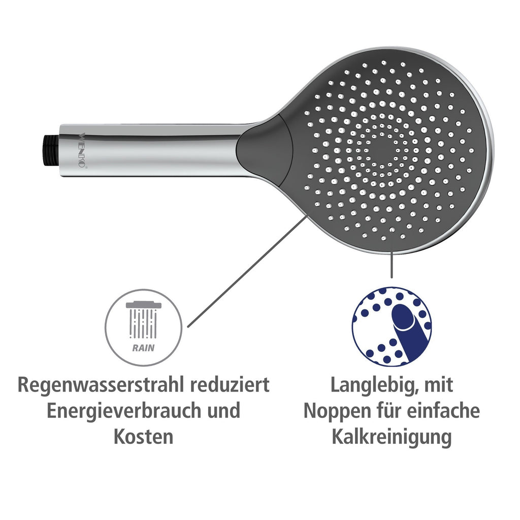 Wenko Duschkopf Watersaving Chrom, Ø 12 cm