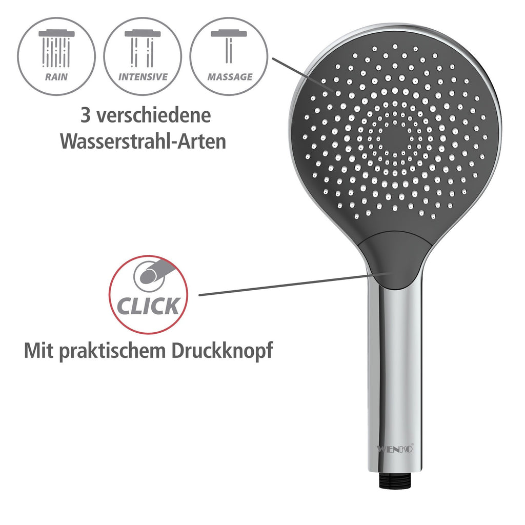 Wenko Duschkopf Watersaving Chrom, Ø 12 cm