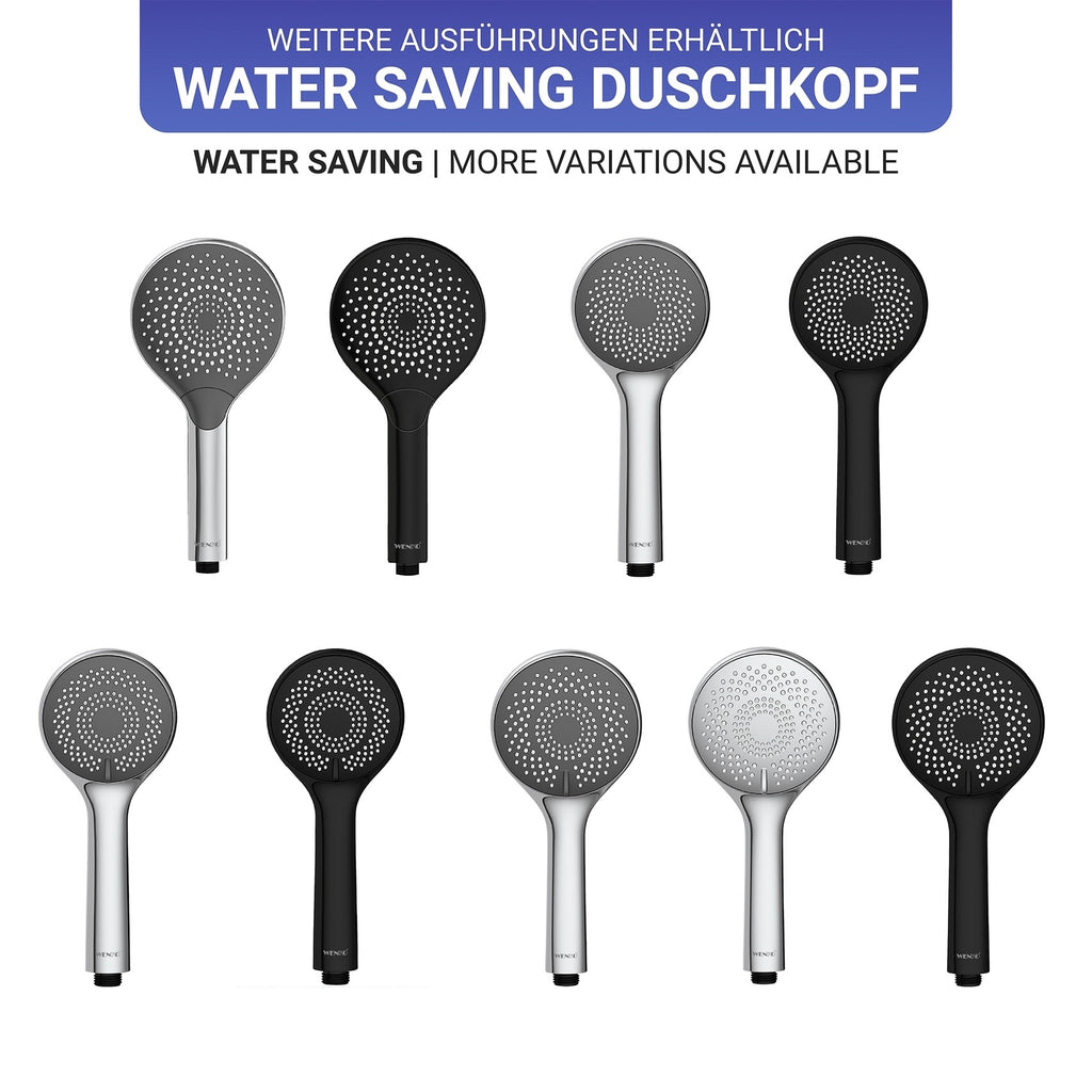 Wenko Duschkopf Watersaving Ø 110 cm 3 Funktionen, Universal-Handbrause, Ø 11 cm, 3 Strahlarten