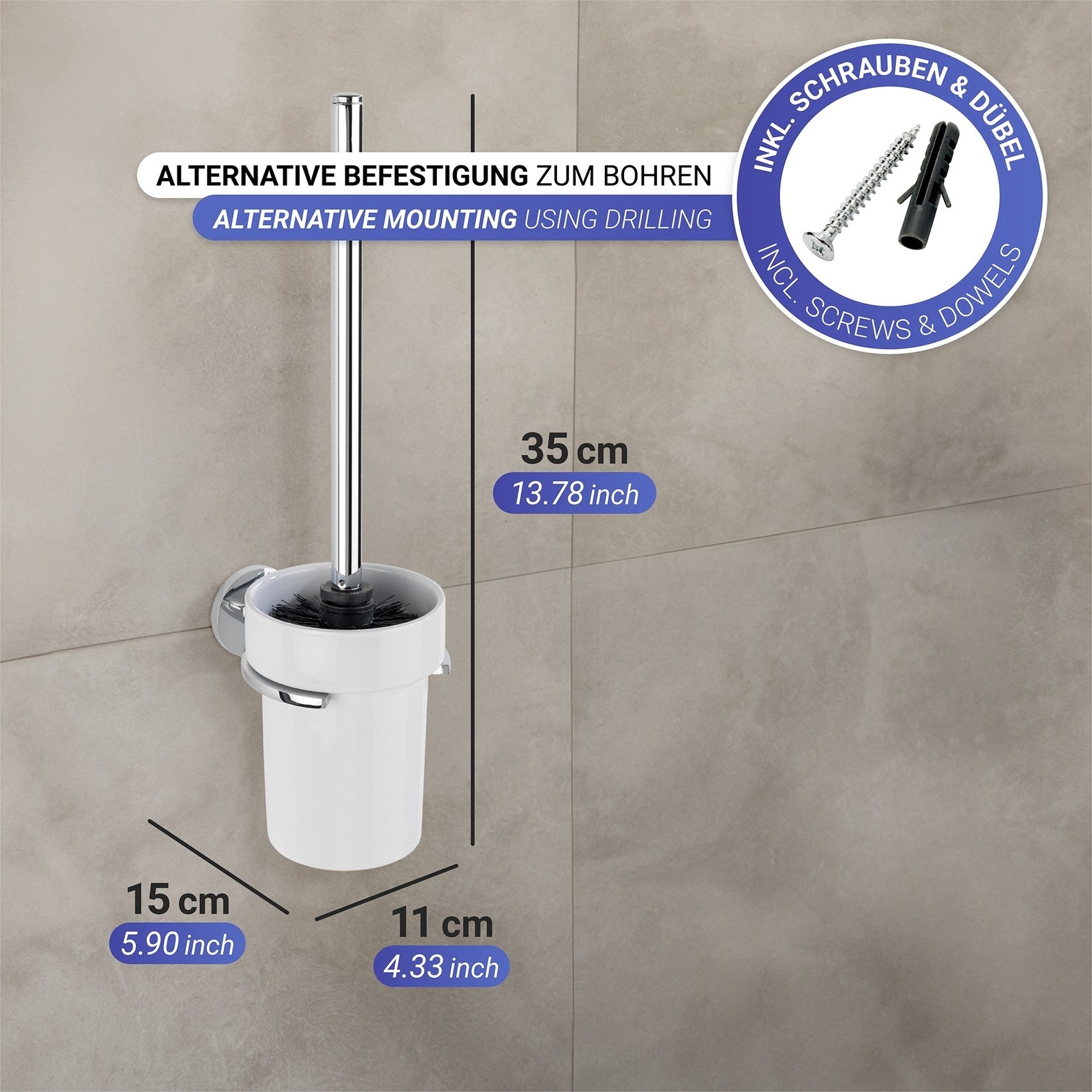 Wenko UV-Loc® WC-Garnitur Mod. Isera, Befestigen ohne Bohren mit innovativem Klebesystem
