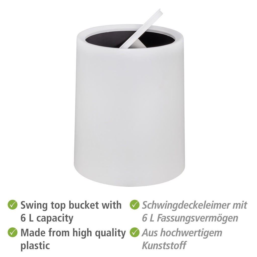 Wenko Schwingdeckeleimer Mod. Atri Weiß, Fassungsvermögen: 6 Liter