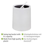 Wenko Schwingdeckeleimer Mod. Atri Weiß, Fassungsvermögen: 6 Liter