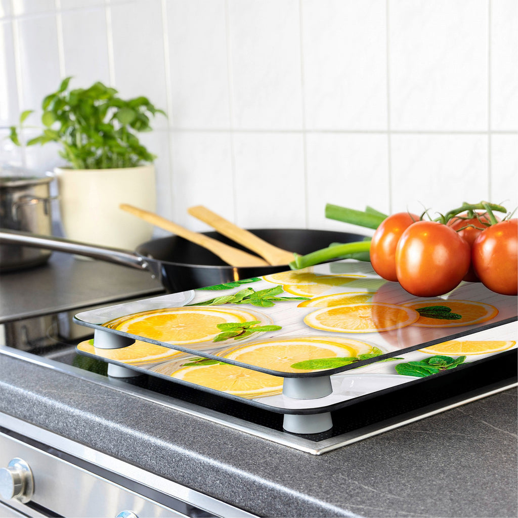 Wenko Herdabdeckplatte Universal Mod. Zitronen, 2er Set, für alle Herdarten geeignet