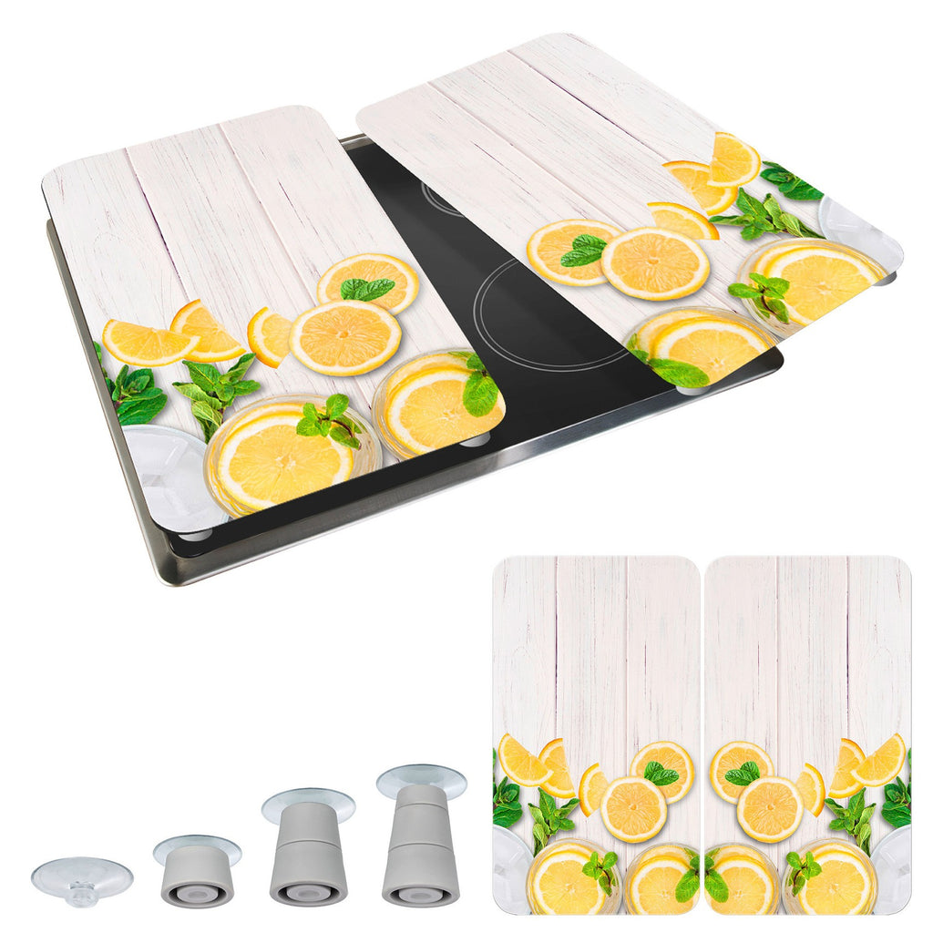 Wenko Herdabdeckplatte Universal Mod. Zitronen, 2er Set, für alle Herdarten geeignet