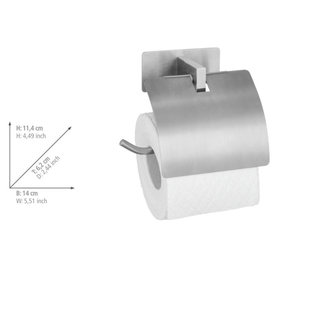 Wenko Turbo-Loc® Toilettenpapierhalter mit Deckel Mod. Genova Matt, Befestigen ohne Bohren