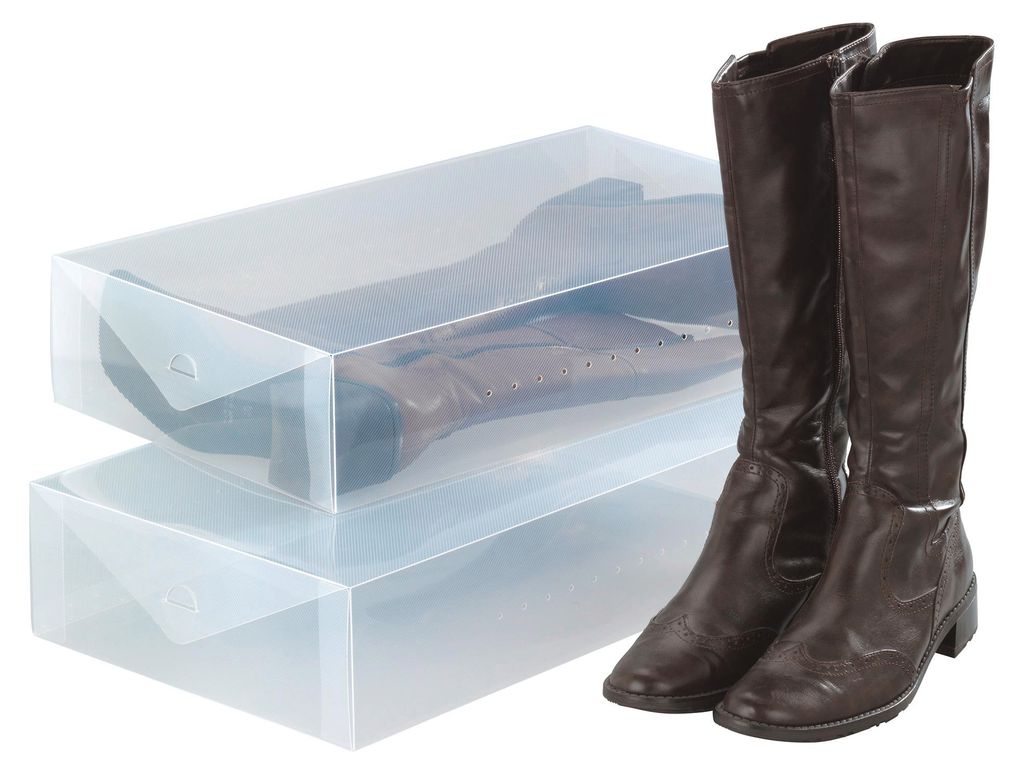 WENKO Aufbewahrungsbox für Stiefel 2er Set, transparent