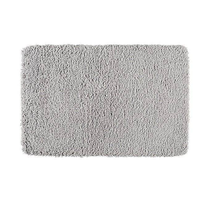WENKO Badteppich Belize Grau 55x65cm Badematte Rutschfest Mikrofaser Badvorleger