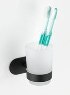 Turbo-Loc® Edelstahl Zahnputzbecherhalter Mod. Orea Uno Black Matt Befestigen ohne bohren