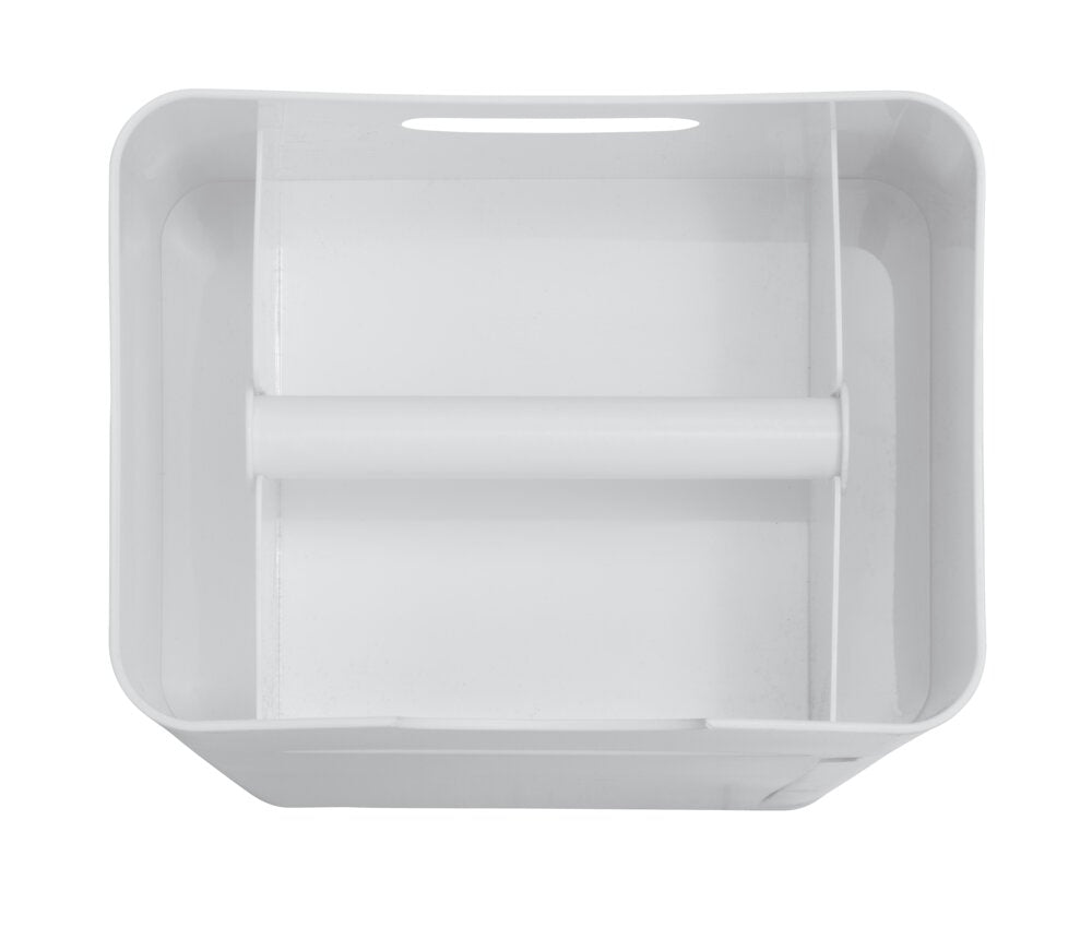 Stand WC-Garnitur Mod. Imon 6 in 1 Weiß matt integrierter Toilettenpapierhalter, WC-Bürstenhalter, Ersatzrollenhalter, Stauraumfächer und Ablage
