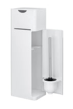 Stand WC-Garnitur Mod. Imon 6 in 1 Weiß matt integrierter Toilettenpapierhalter, WC-Bürstenhalter, Ersatzrollenhalter, Stauraumfächer und Ablage