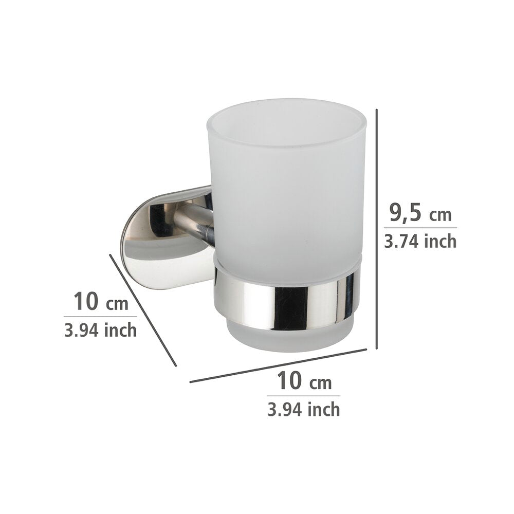 Turbo-Loc® Edelstahl Zahnputzbecherhalter Mod. Orea Uno Shine Zahnbürstenhalter, Befestigen ohne bohren