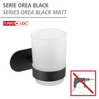 Turbo-Loc® Edelstahl Zahnputzbecherhalter Mod. Orea Uno Black Matt Befestigen ohne bohren