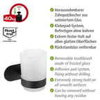 Turbo-Loc® Edelstahl Zahnputzbecherhalter Mod. Orea Uno Black Matt Befestigen ohne bohren