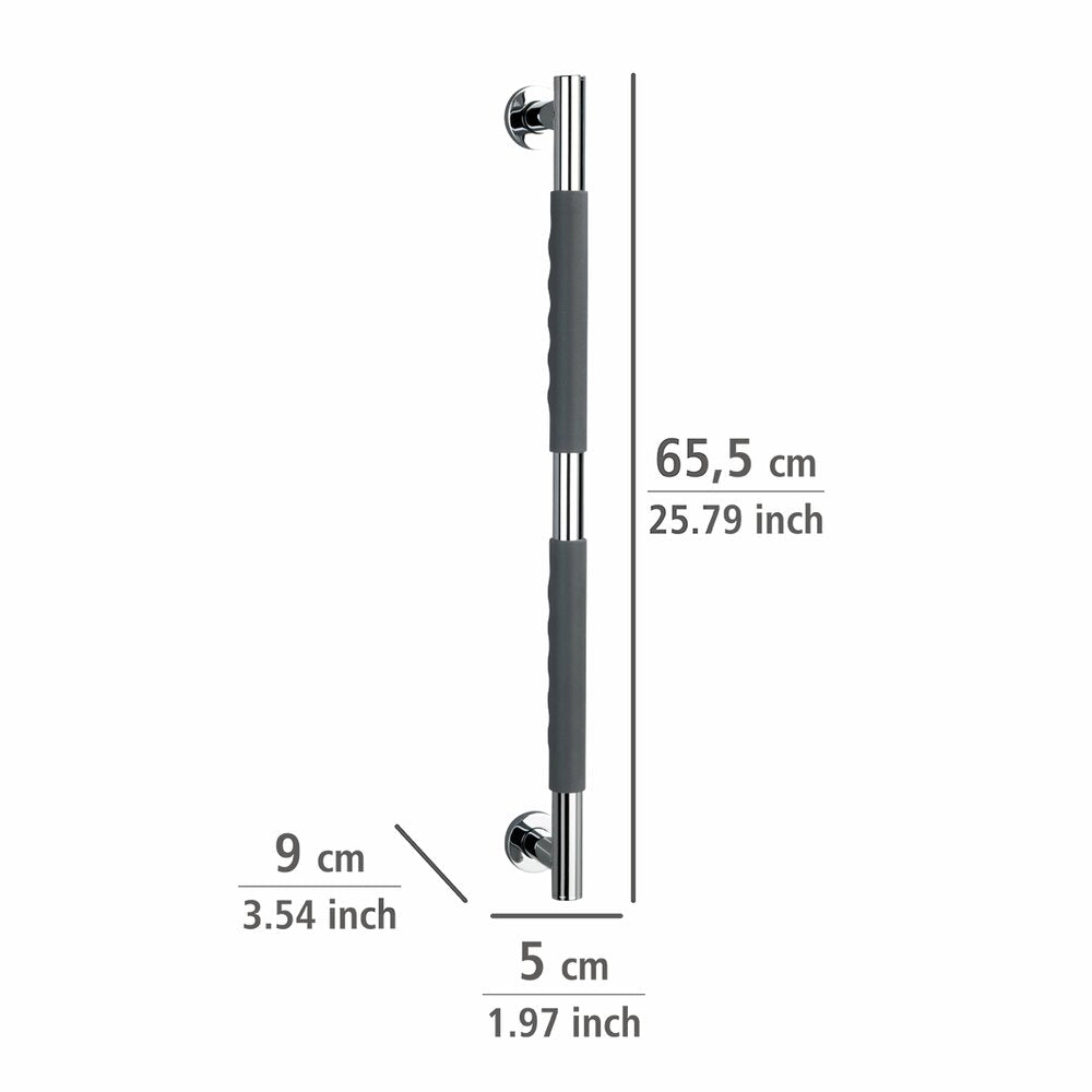 Edelstahl Wandhaltegriff Mod. Secura 65,5 cm Bad-Sicherheitsgriff, belastbar bis 120 kg