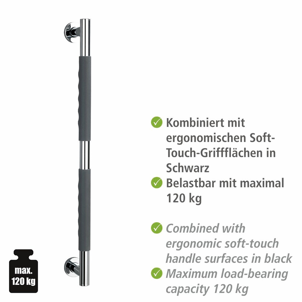 Edelstahl Wandhaltegriff Mod. Secura 65,5 cm Bad-Sicherheitsgriff, belastbar bis 120 kg