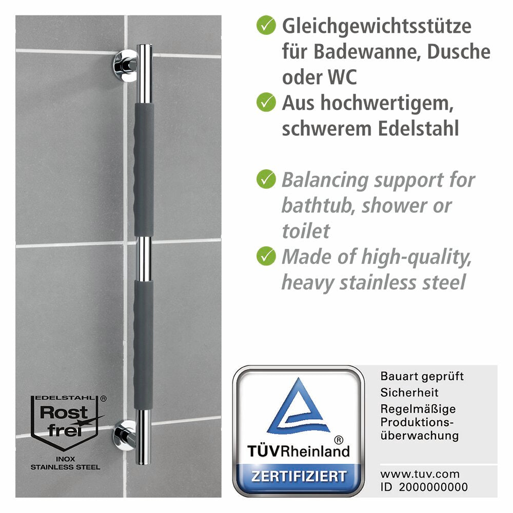 Edelstahl Wandhaltegriff Mod. Secura 65,5 cm Bad-Sicherheitsgriff, belastbar bis 120 kg