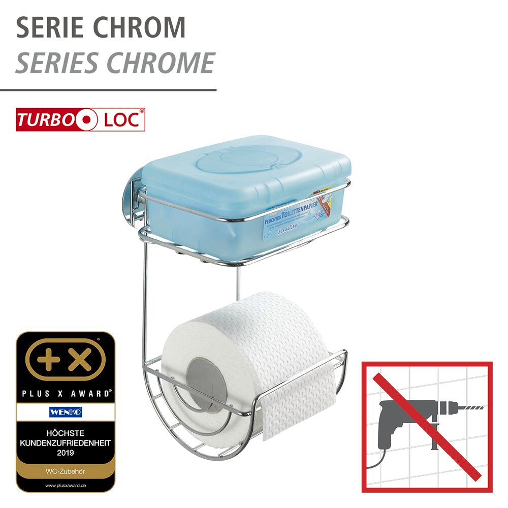 Turbo-Loc® Toilettenpapierhalter mit Ablage Befestigen ohne bohren