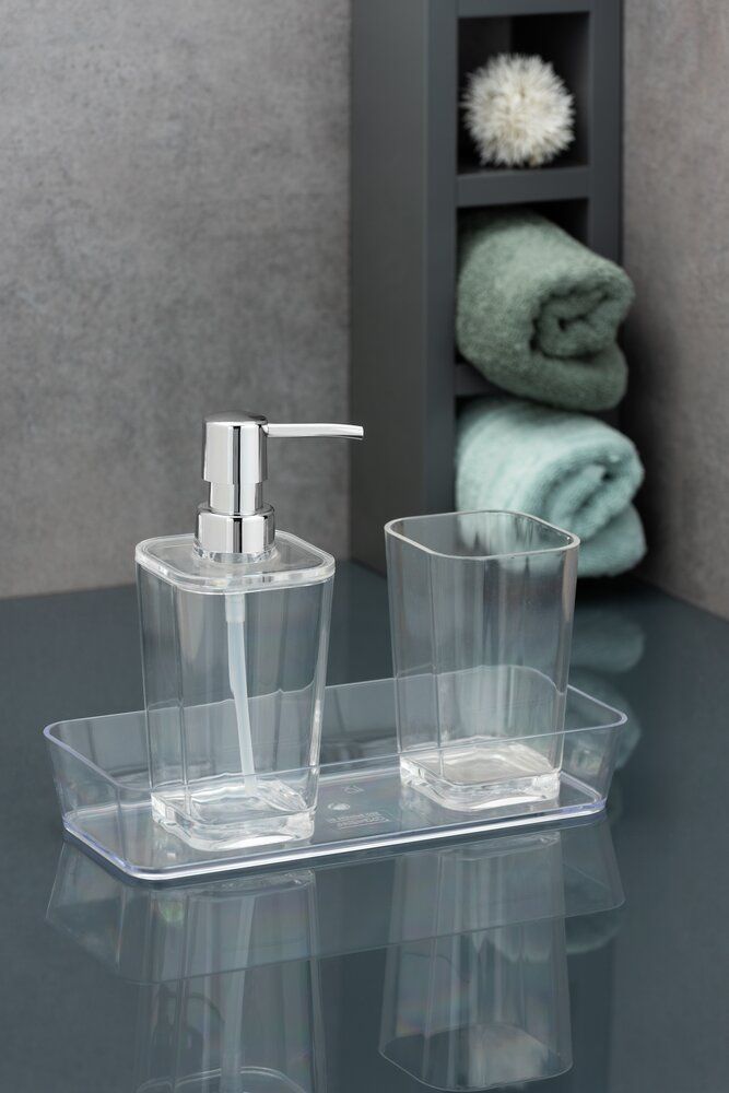 WENKO Ablage Mod. Candy Transparent breit 22 x 6 x 14 cm
