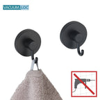 Mod. Vacuum-Loc® Haken Schwarz 2er Set Handtuch-Haken, Kleiderhaken, Befestigen ohne bohren