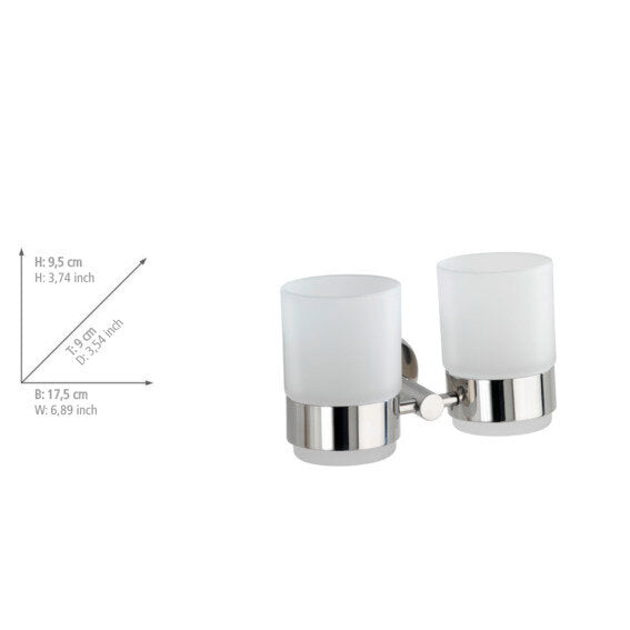 Zahnputzbecherhalter Duo Mod. Bosio rostfrei