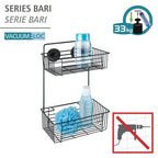 Wenko Bari Wandregal Vacuum-Loc Schwarz Duschregal Badregal Ohne Bohren