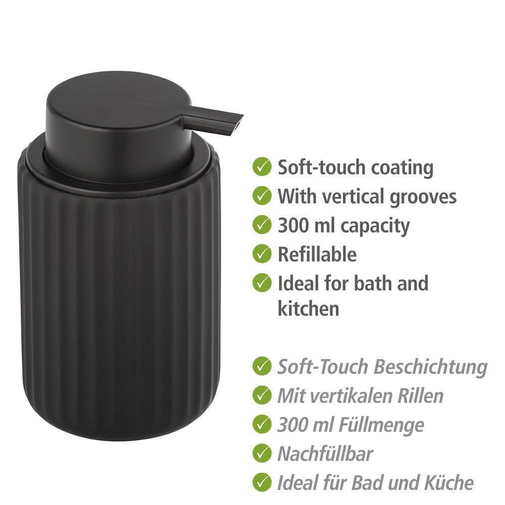 Seifenspender Mod. Belluno Schwarz Keramik Pumpspender