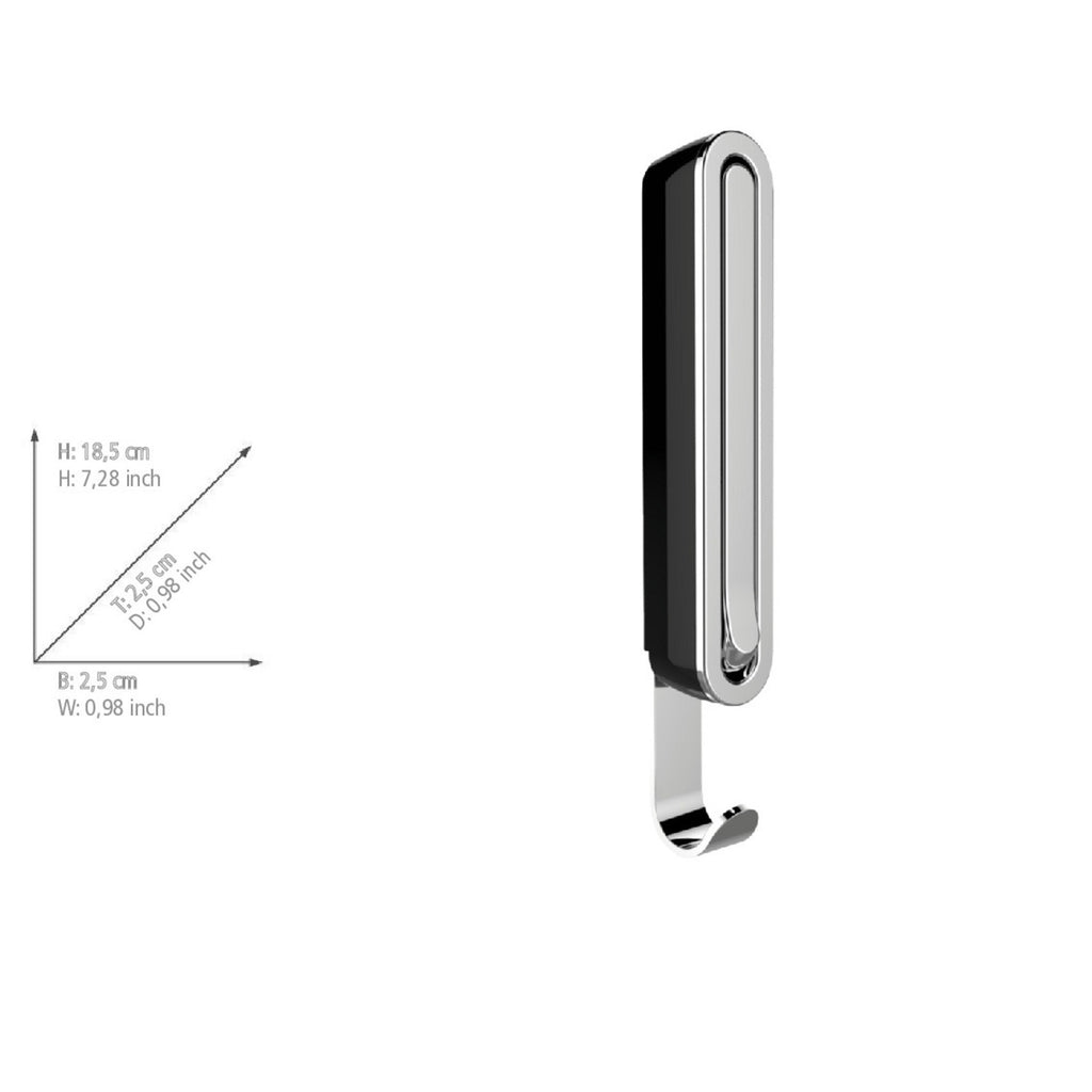 Wenko Klapphaken Premium Mod. Sigma Nachtschwarz, klappbarer Wandhaken