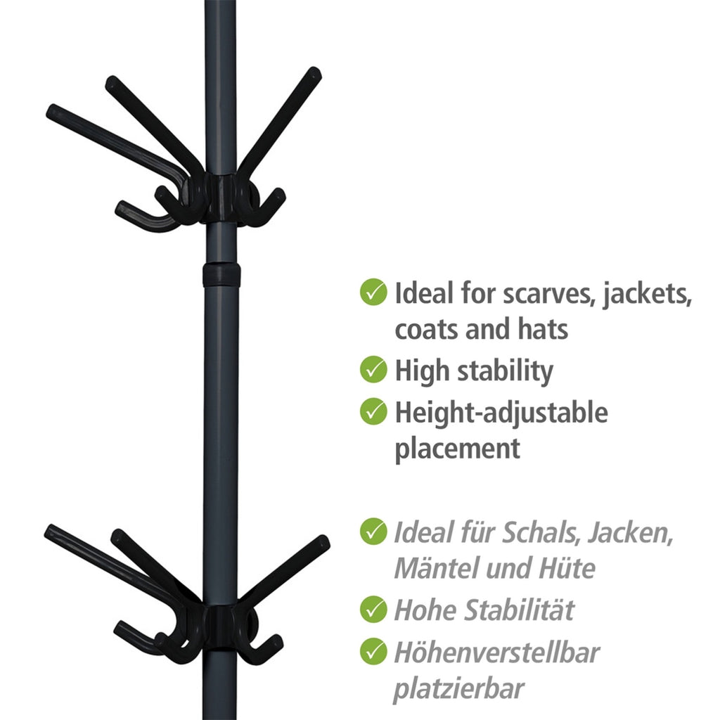 Wenko Dreierhaken Mod. Herkules Schwarz, 2er Set, Haken mit je 3 Aufhängern