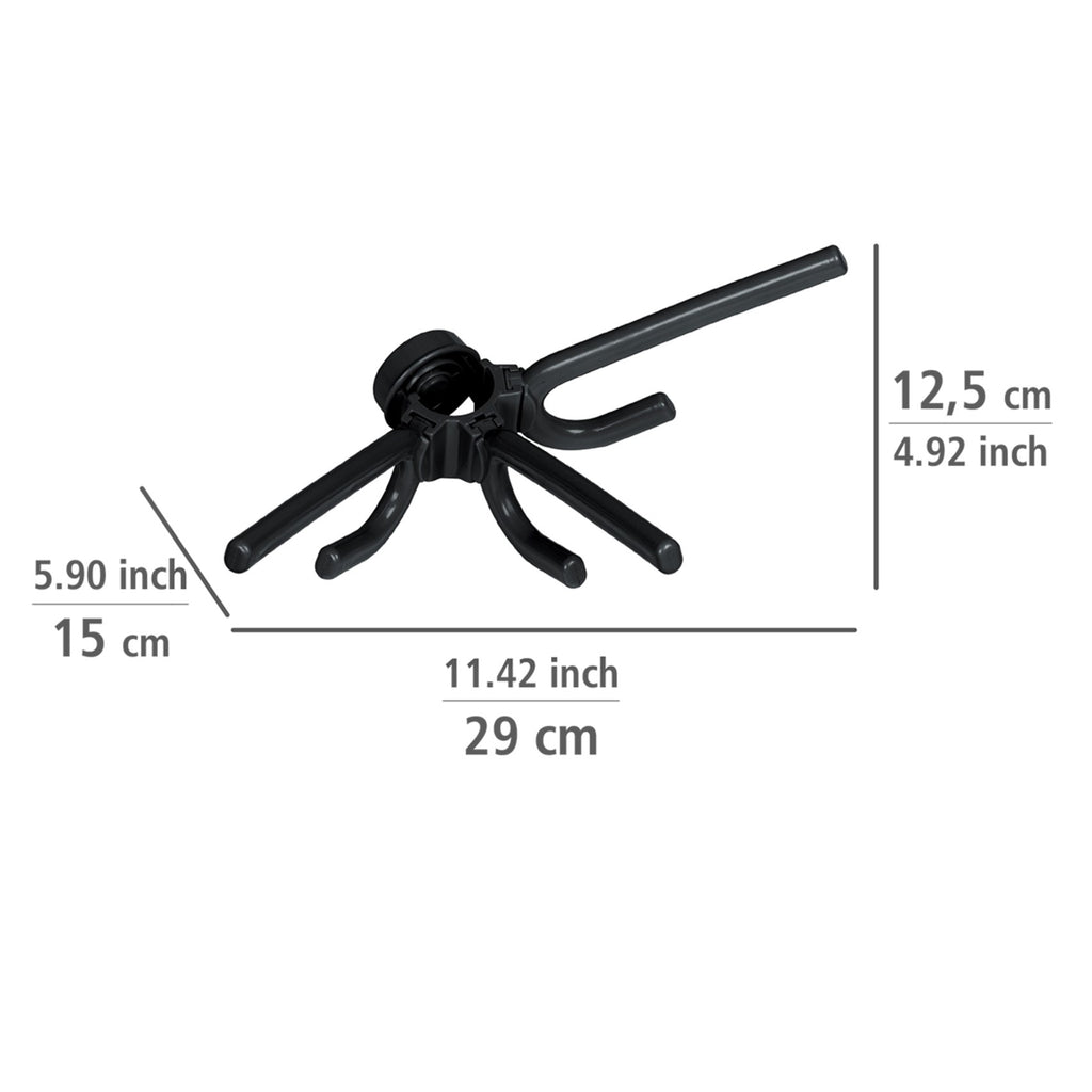 Wenko Dreierhaken Mod. Herkules Schwarz, 2er Set, Haken mit je 3 Aufhängern