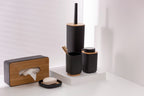 Kosmetiktuchbox Mod. Rotello Schwarz Deckel aus Bambus
