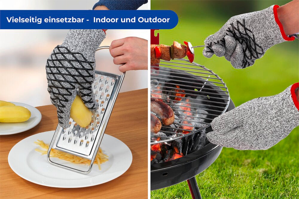 2in1 Hitze- & Schneidschutz Handschuh Damen 1 Paar hitzebeständig, schnittfest