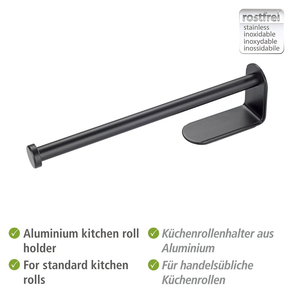 Küchenrollenhalter Mod. Nio Schwarz Selbstklebend, Befestigen ohne Bohren