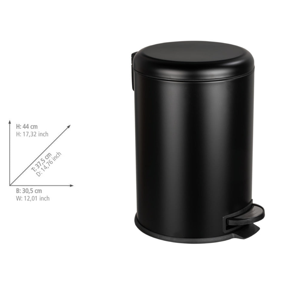 Wenko Treteimer Mod. Leman Easy Close Schwarz 20 L, mit herausnehmbarem Einsatz