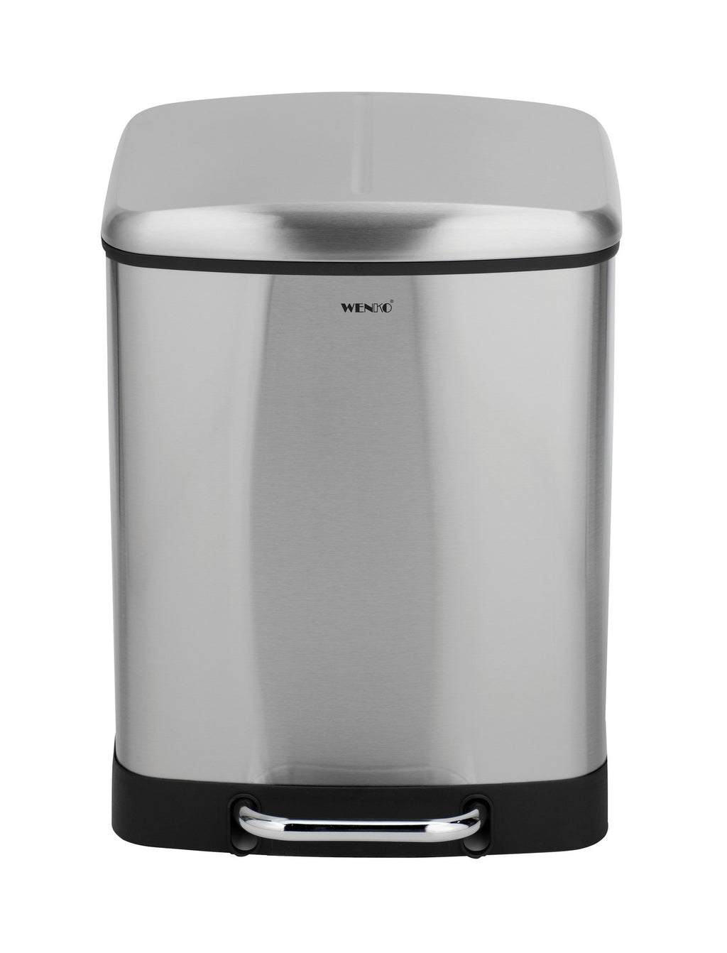 Wenko Treteimer Studio Easy-Close Duo Edelstahl 2 x 12 L, rostfrei, Absenkautomatik