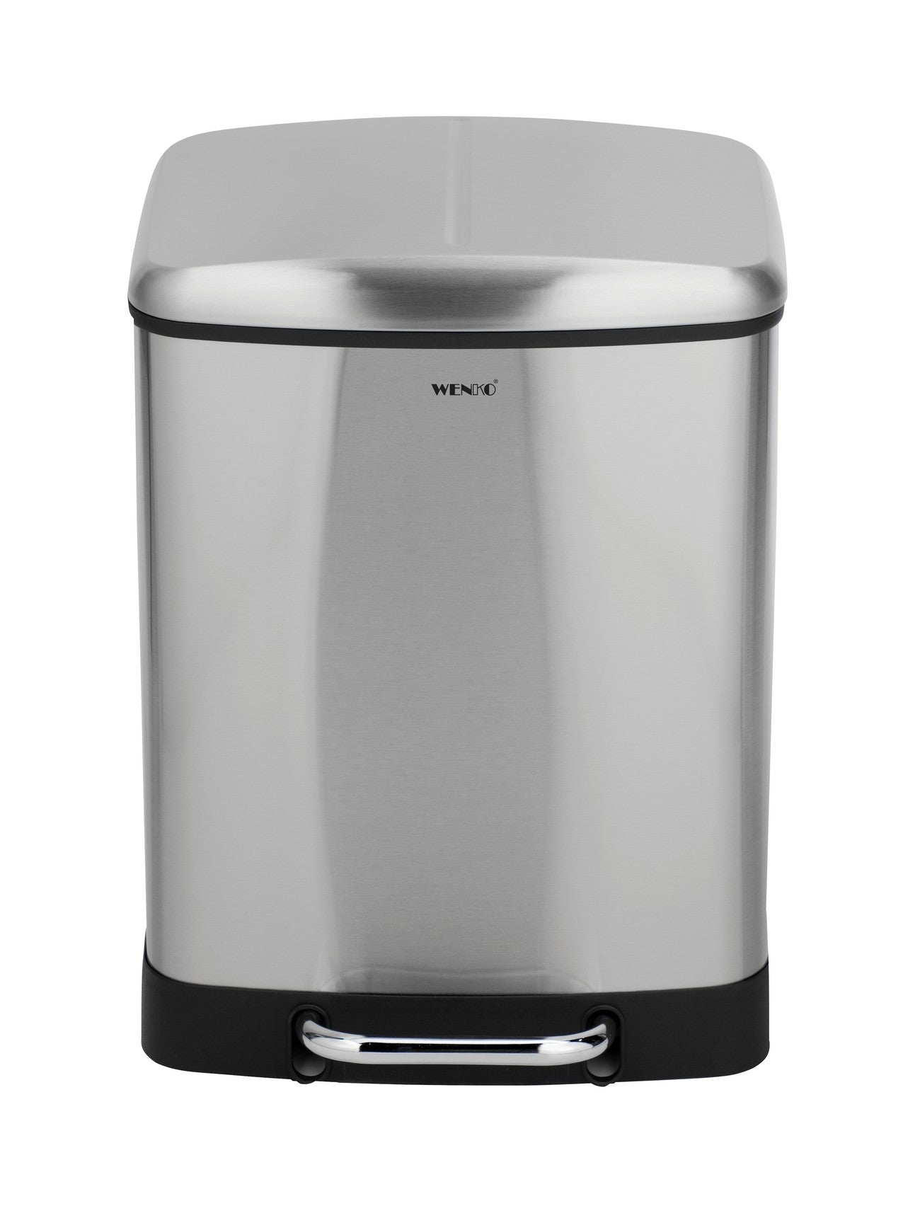 Wenko Treteimer Studio Easy-Close Duo Edelstahl 2 x 12 L, rostfrei, Absenkautomatik