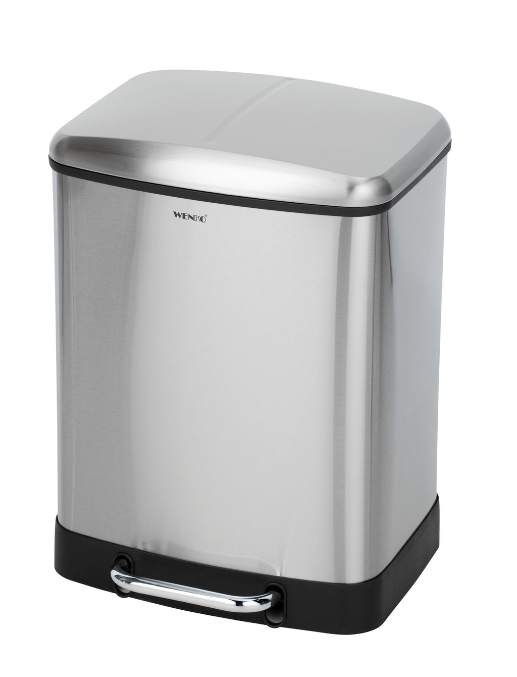 Wenko Treteimer Studio Easy-Close Duo Edelstahl 2 x 12 L, rostfrei, Absenkautomatik