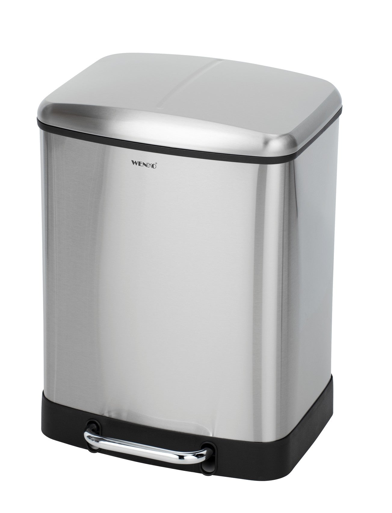 Wenko Treteimer Studio Easy-Close Duo Edelstahl 2 x 12 L, rostfrei, Absenkautomatik