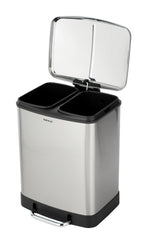 Wenko Treteimer Studio Easy-Close Duo Edelstahl 2 x 12 L, rostfrei, Absenkautomatik