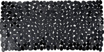 WENKO Anti-slip Badmat Paradise 71x36cm zwart - Antislipmat voor bad - Met zuignappen