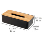 Kosmetiktuchbox Mod. Rotello Schwarz Deckel aus Bambus