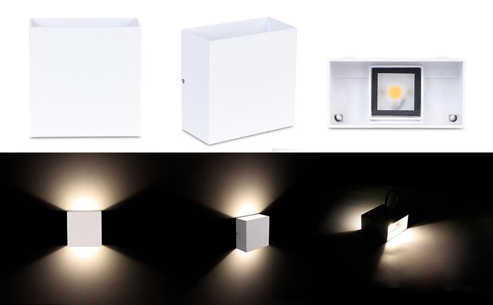 SOBROVO LED Wall Light / Wandleuchten 2er Pack 12W Wandlampe Außen/Innen IP65