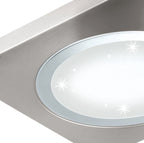EGLO LED Deckenlampe Deckenleuchte Stahl chrom Kunststoff Kristall Wamr weiß