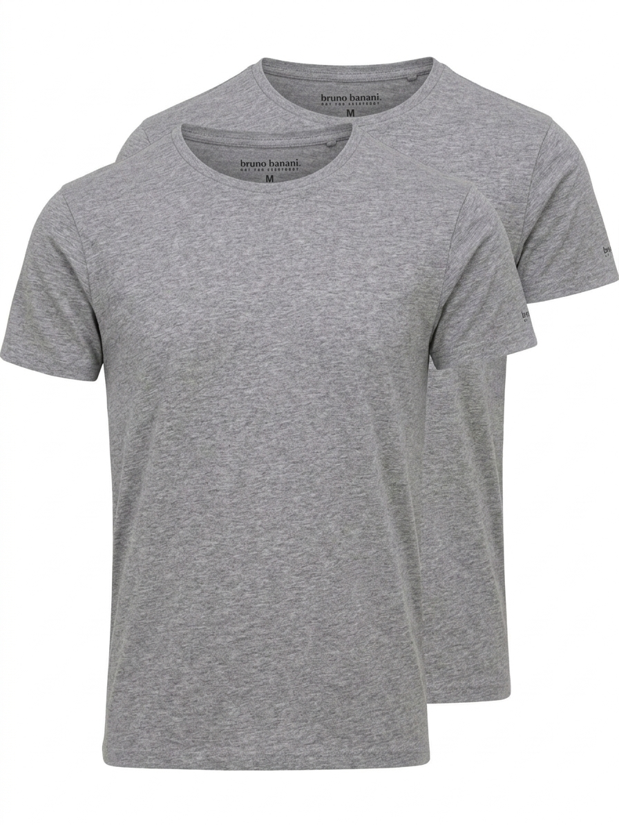 Bruno Banani Herren T-Shirt 2er Pack Baumwolle Stretch Rundhals Modern Fit