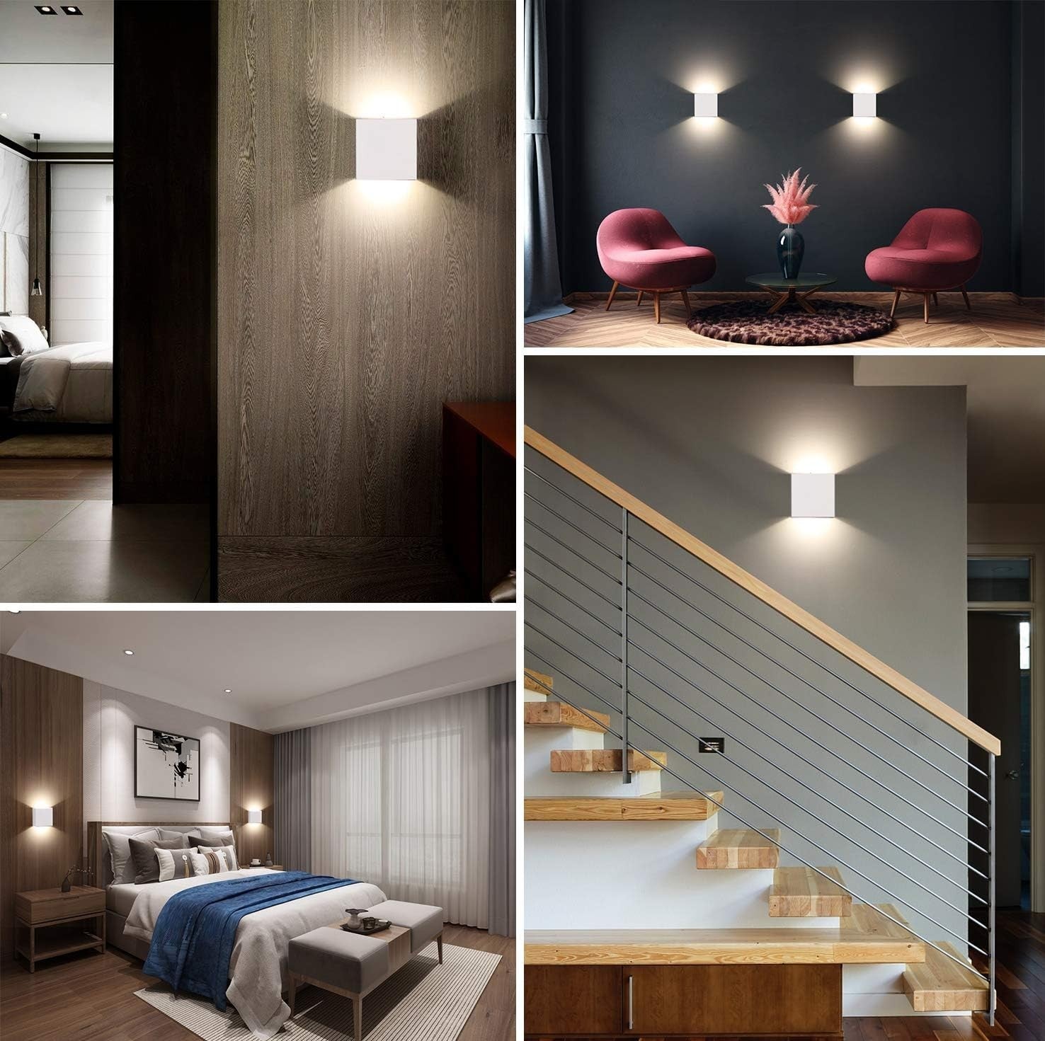 SOBROVO LED Wall Light / Wandleuchten 2er Pack 12W Wandlampe Außen/Innen IP65