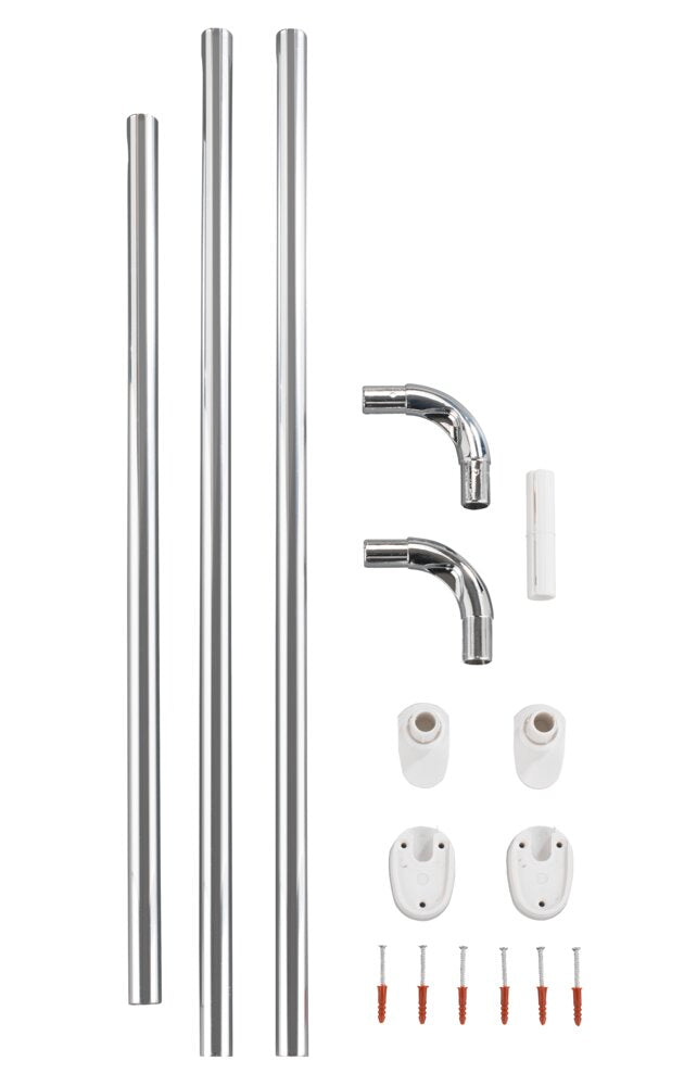 Winkelstange Universal extra stark Chrom variabel, 25 mm