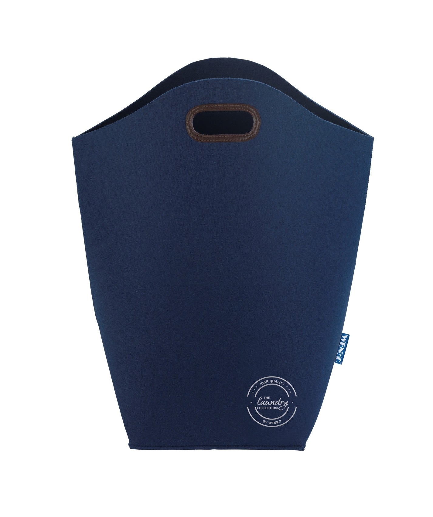 Wenko Wäschesammler Filz Blau, Wäschekorb, 42 l