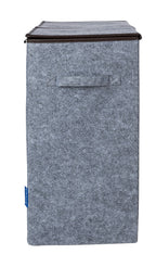 Wenko Wäschesammler Filz Duo Grau/Braun, Wäschekorb, 2 Kammern, 82 l